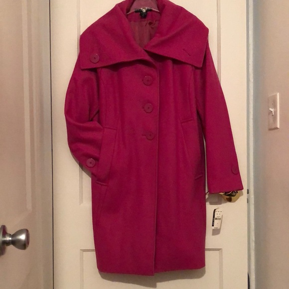 Pink Coat Wool Blend New York & Company Size 18.